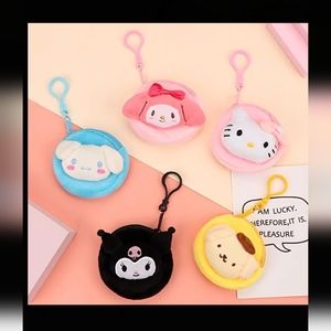 Hello kitty, kromi, my medoly, pudden sanrio coin purse for kids teens or adults